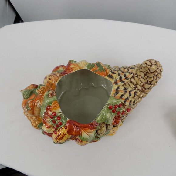 Fitz & Floyd Bountiful Harvest Cornucopia Cookie Jar Fall Decor Original Box - Picture 8 of 11